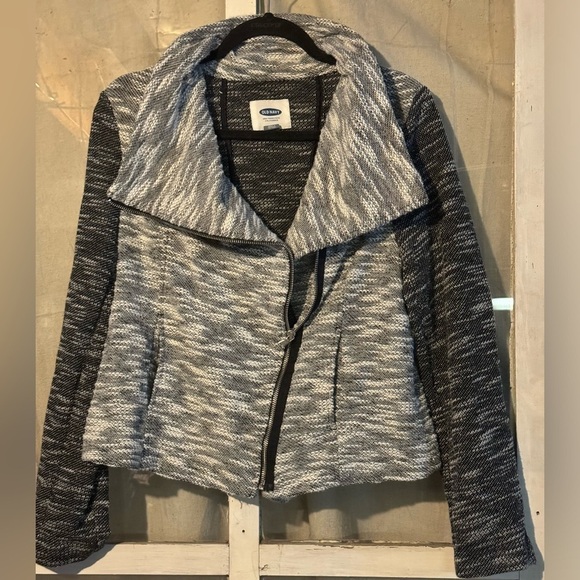 Old Navy Jackets & Blazers - Old Navy Black and Grey Moto Jacket